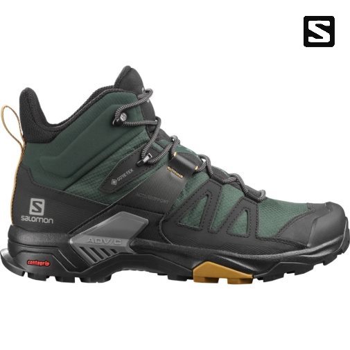 Botas Caminhada Salomon X Ultra 4 Mid GTX Masculino Verdes Pretas | PT G86910